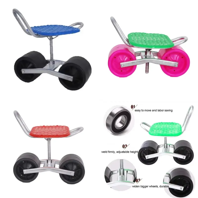 Adjustable Height Rolling Stoo - Agriculture Farming Working 评论和价格